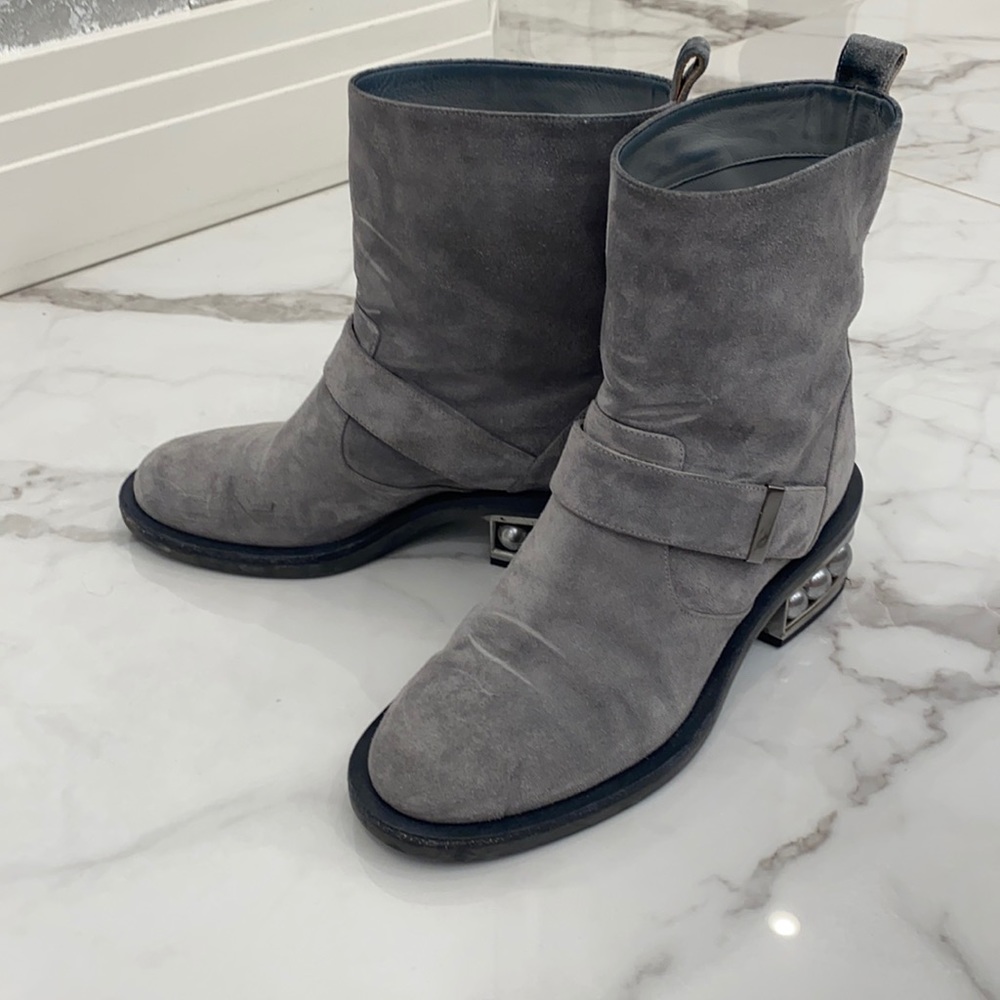 Grey Nicholas Kirkwood Leather Ankle Boots